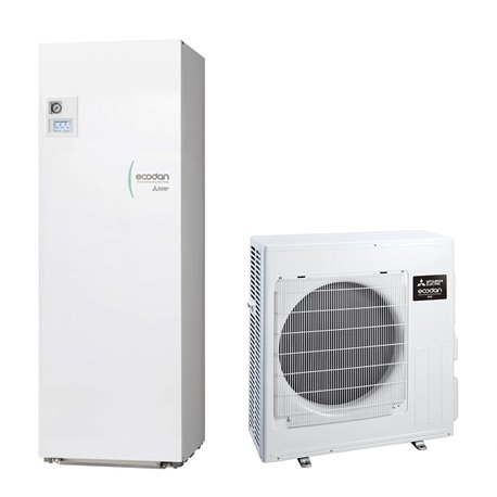 Pompe à chaleur air eau Ecodan Eco Inverter Duo 2 zones 7 kW 170 L monophasé R32